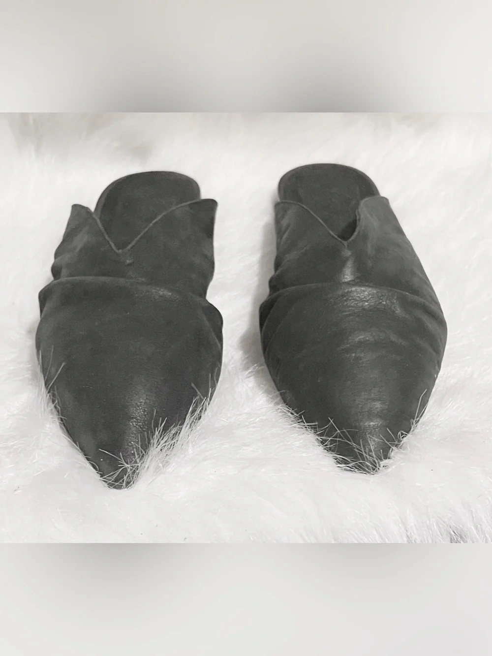 Free People Cinched Black Leather Mule Flats Size 40
